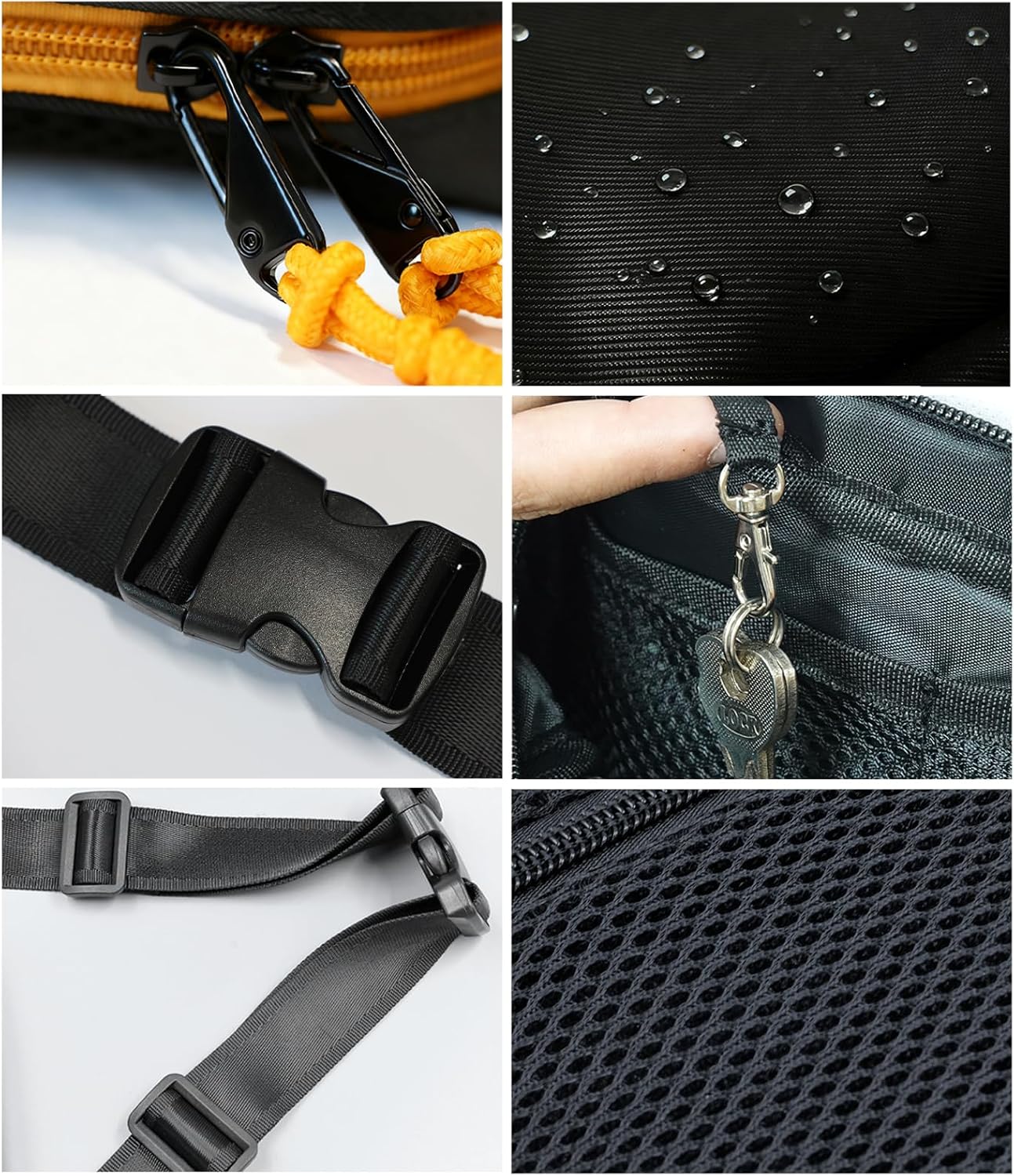 CrossBody Bag Fanny Pack for Women Men Waist Belt Pack Black Gold - Image 5