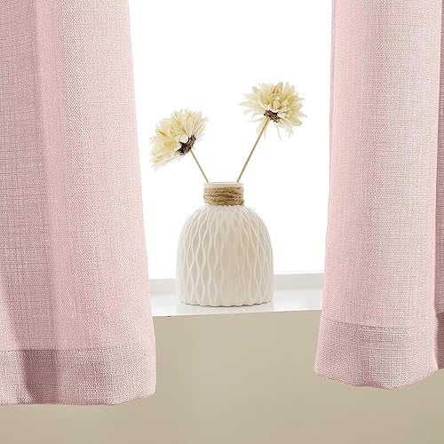 Miniatura 7 de jinchan Cortinas de cenefa de tejido casual para cocina, sala de estar, baño, de 18 pulgadas, de lino texturizado, semitransparentes, cenefa para