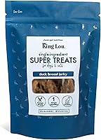 KingLou Duck Jerky Treats for Dogs & Cats - Single Ingredient Dehydrated Duck Breast, USA Made High Protein Snacks, 1lb