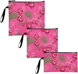 Yoogain Art - Bolsas reutilizables para sándwiches y aperitivos, 3 piezas, color rosa intenso, bolsas de almacenamiento de alimentos portátiles para el trabajo, picnic o viajes