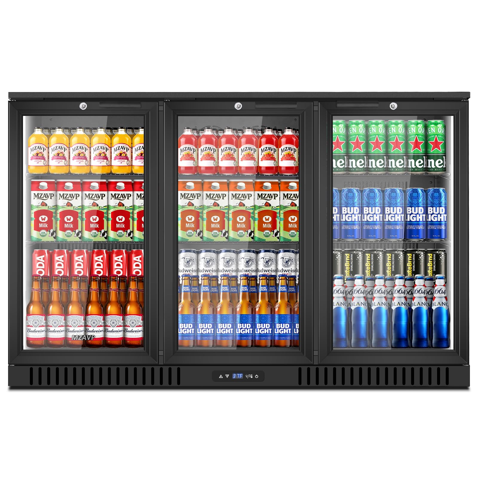 MZAVP Back Bar Cooler with 3 Glass Doors