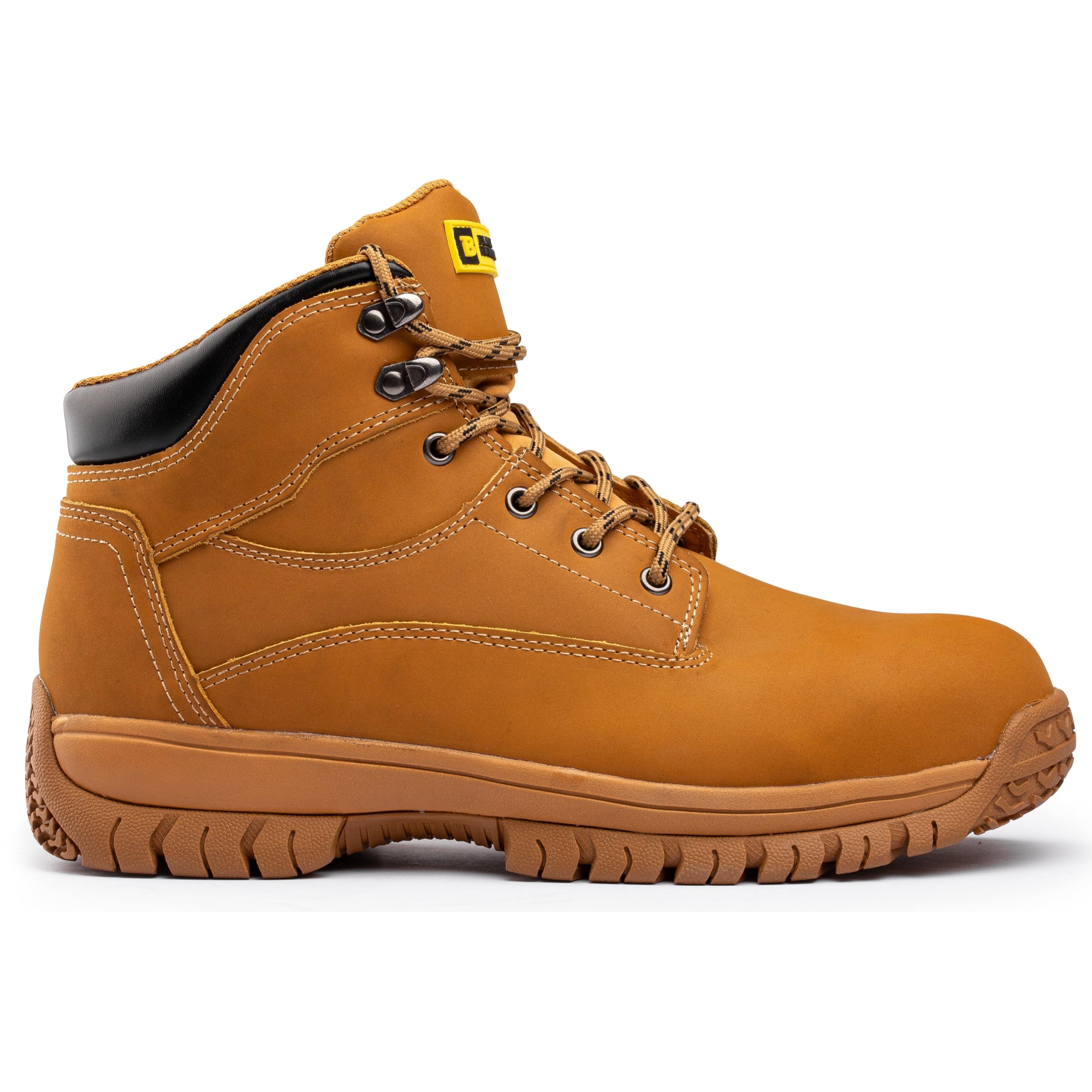 BLACK HAMMER Botas Seguridad para Hombre, Puntera de Acero, Antideslizantes, Piel de Ante, S3 SRC, Adecuado para Lugares de Trabajo y Almacenes, Calzado de Trabajo Ligero y Elegante Ryder (43 EU)
