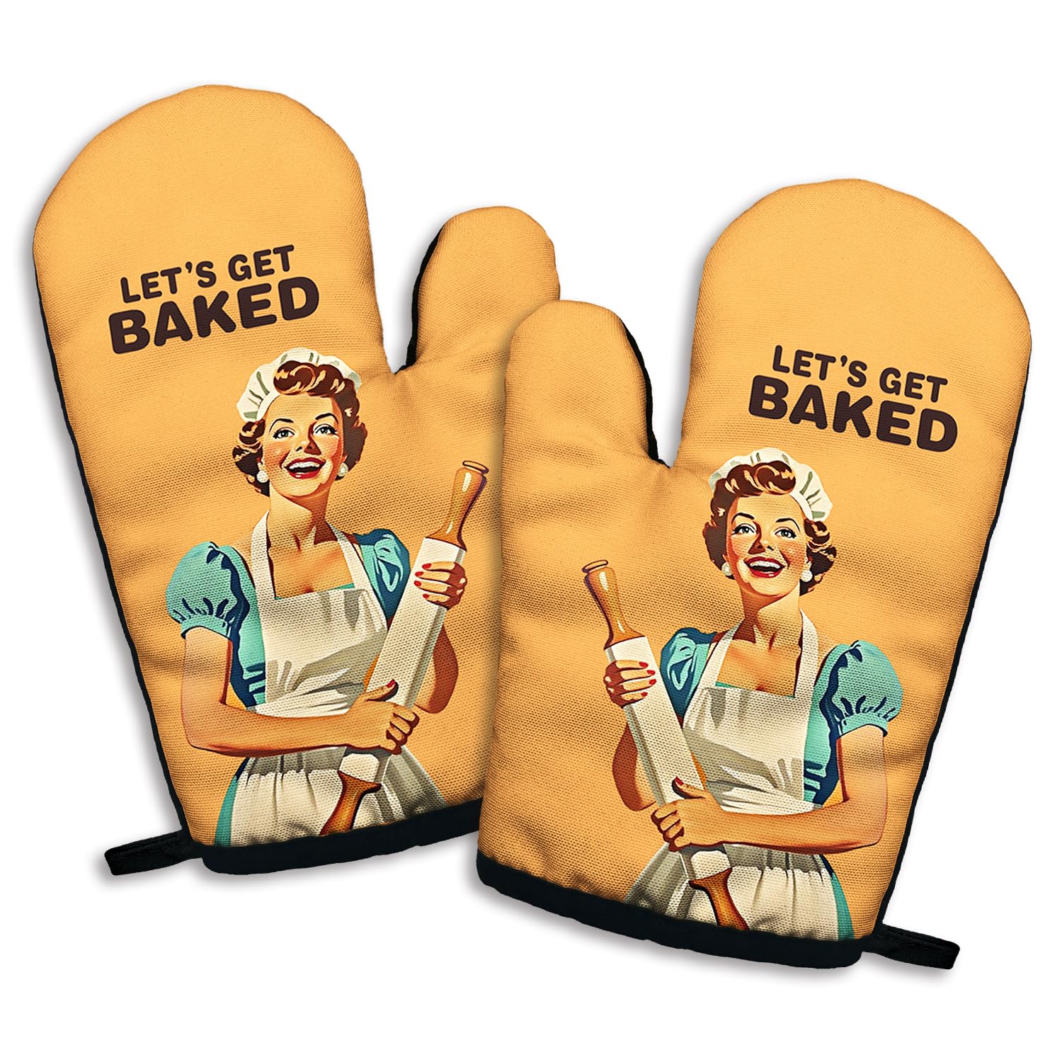Gants de cuisine antidérapants Let's Get Baked pour une prise sûre au four