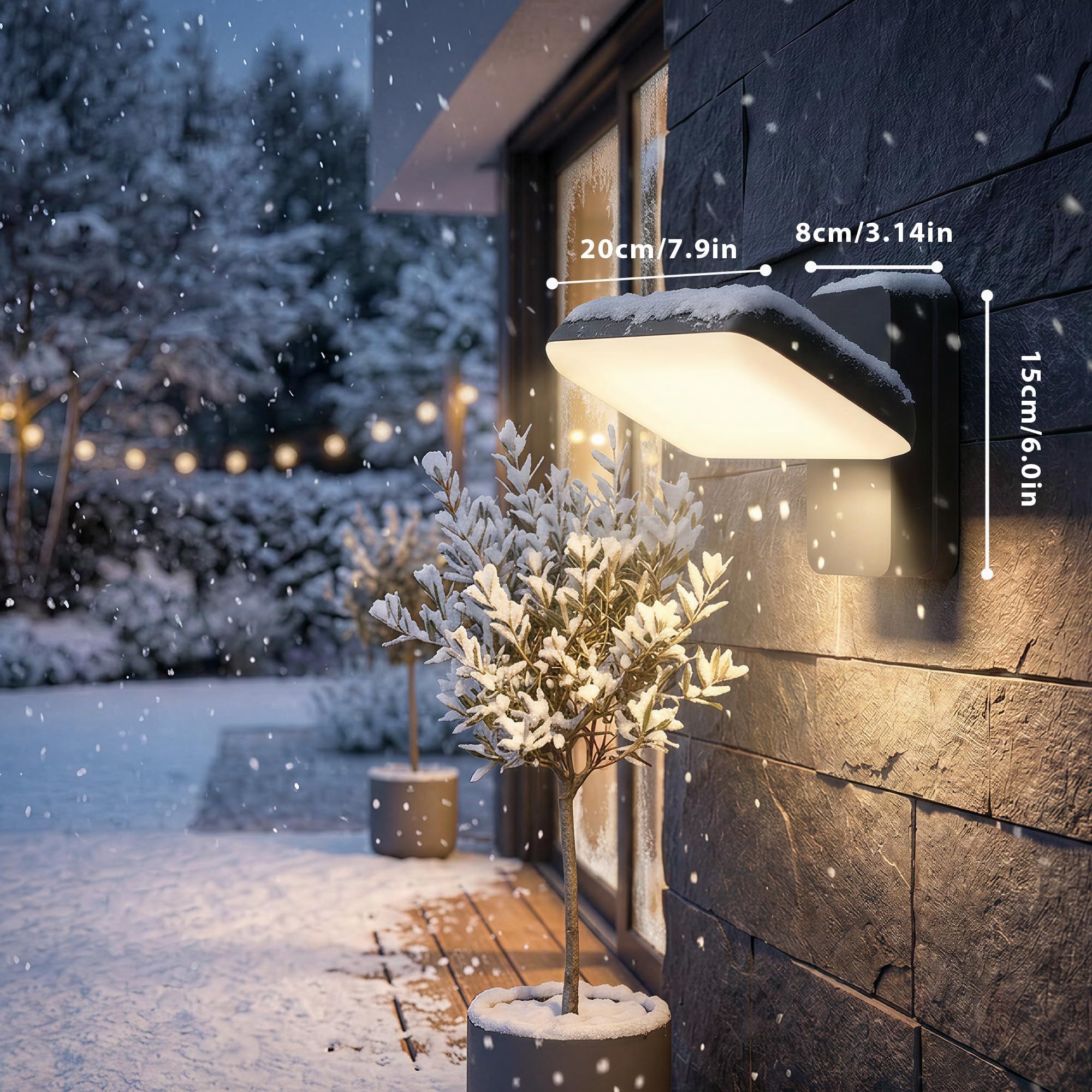 20cm LED Wandleuchte Außen 18W, 350° Schwenkbar Villa Wandleuchte Anthrazit IP65 Wasserdicht, 3000K Außenlampe für Außenbeleuchtung Hauswand & Terrassenlampen