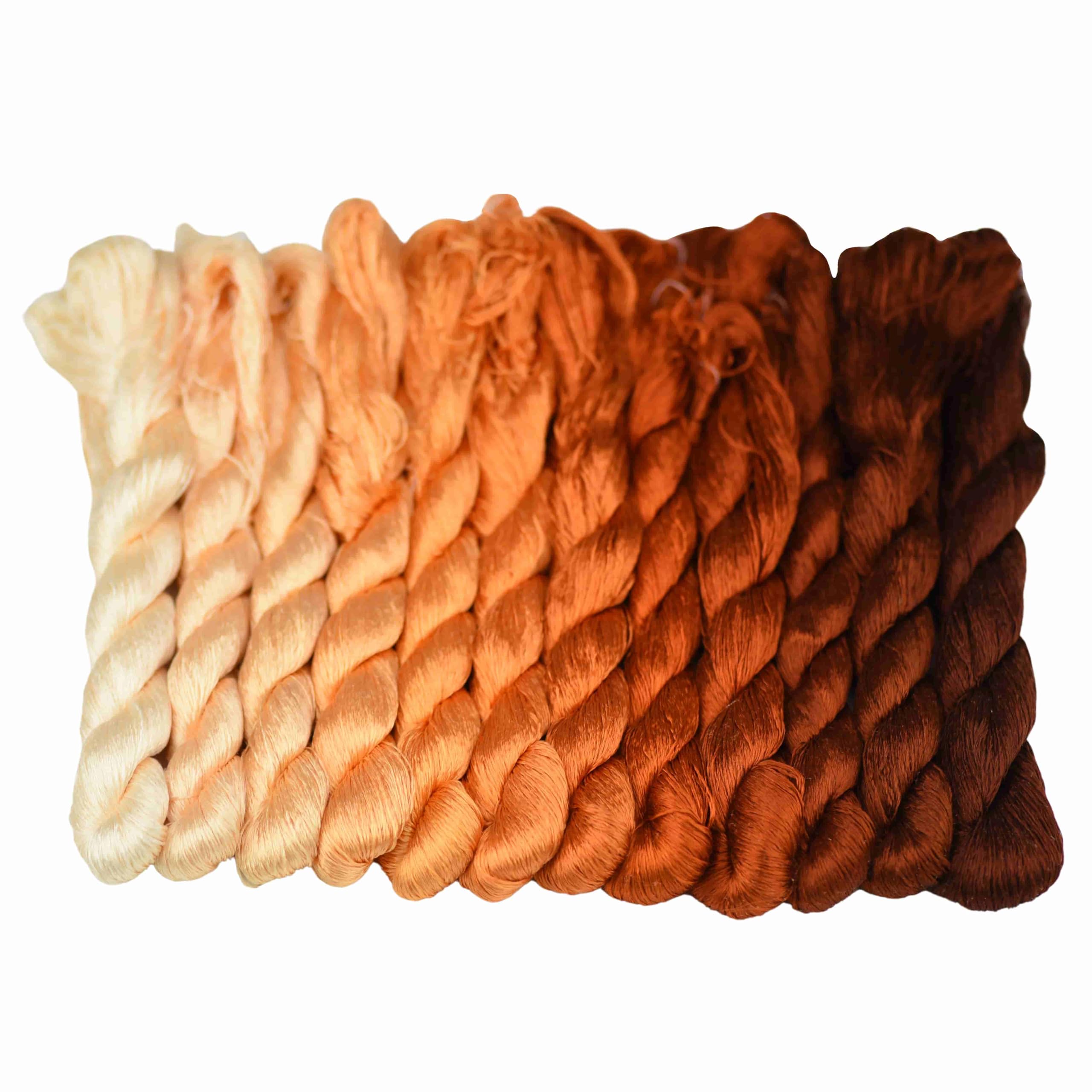 MINGGUXIUYI Natural 100% Silk Thread, 1320 Metres, 12 Colors (76), Handmade Embroidery Thread, 1440 yards