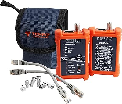 TEMPO PA1594 Cable Tester | LAN & A/V Cable Continuity Tester | UTP, STP, Coaxial Cables (2023 Model)