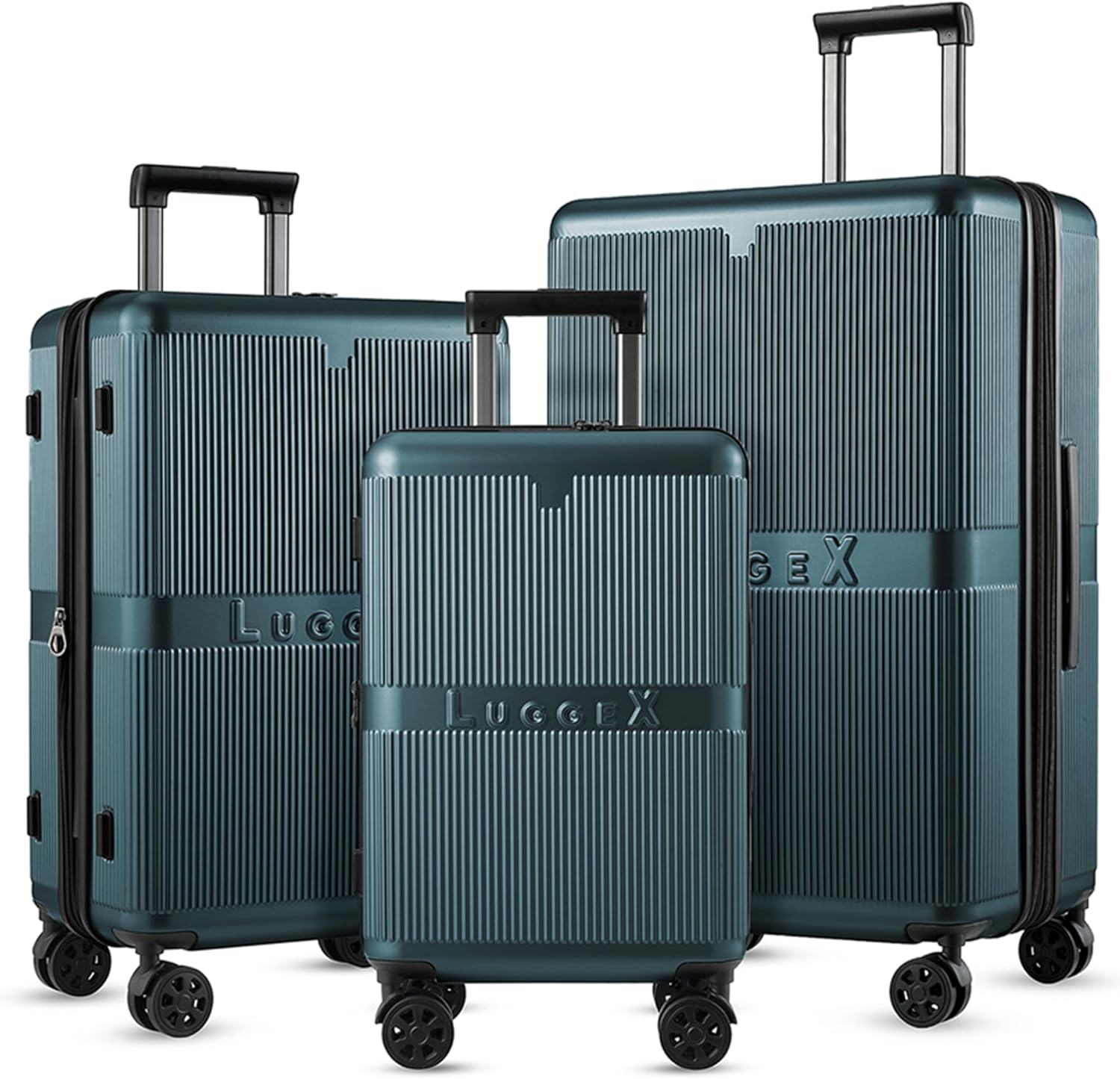 LUGGEX PC 3 Piece Luggage Sets with Spinner Wheels Hard