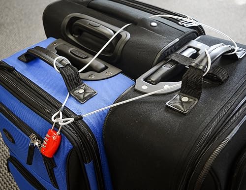 Miniatura 3 de Lumintrail 3mm (18 Inch) Braided Steel Coated Security Cable Luggage Lock Safety Cable Wire Double Loop (7ft)