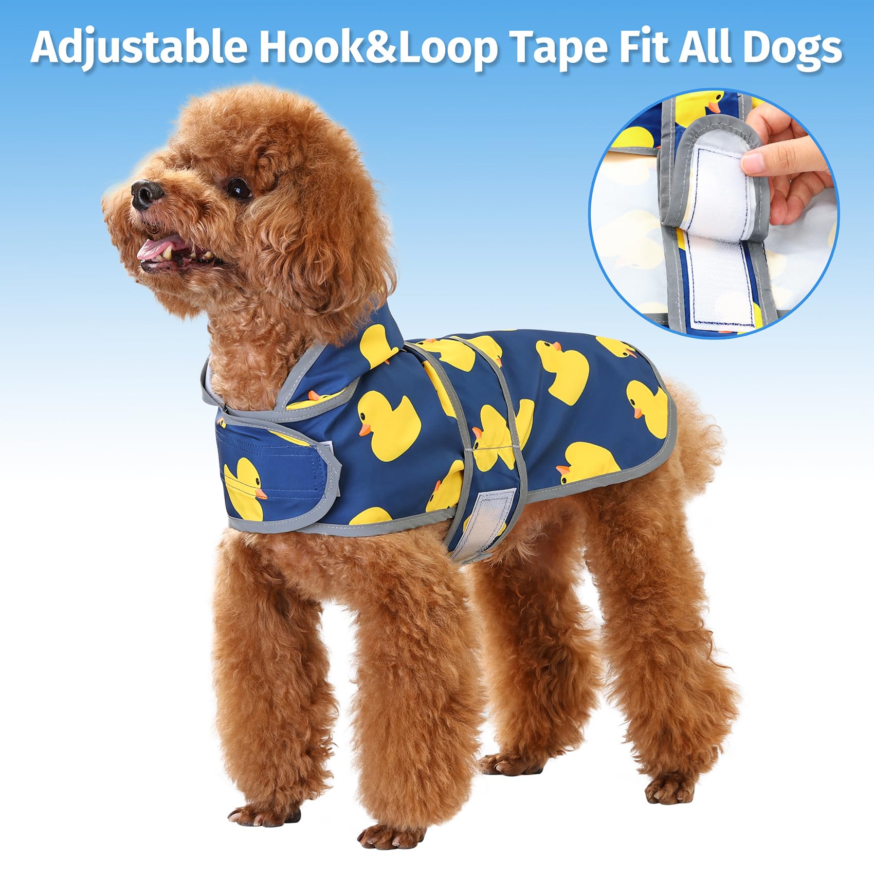 Impermeable Impermeable para Perro con Capucha y Agujero para Correa, para Perros y Cachorros pequeños, medianos y Grandes