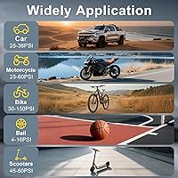 Vista 3 de Inflador de neumáticos, compresor de aire portátil, bomba de aire de 150 PSI para neumáticos de automóvil, bomba eléctrica inalámbrica para Negro