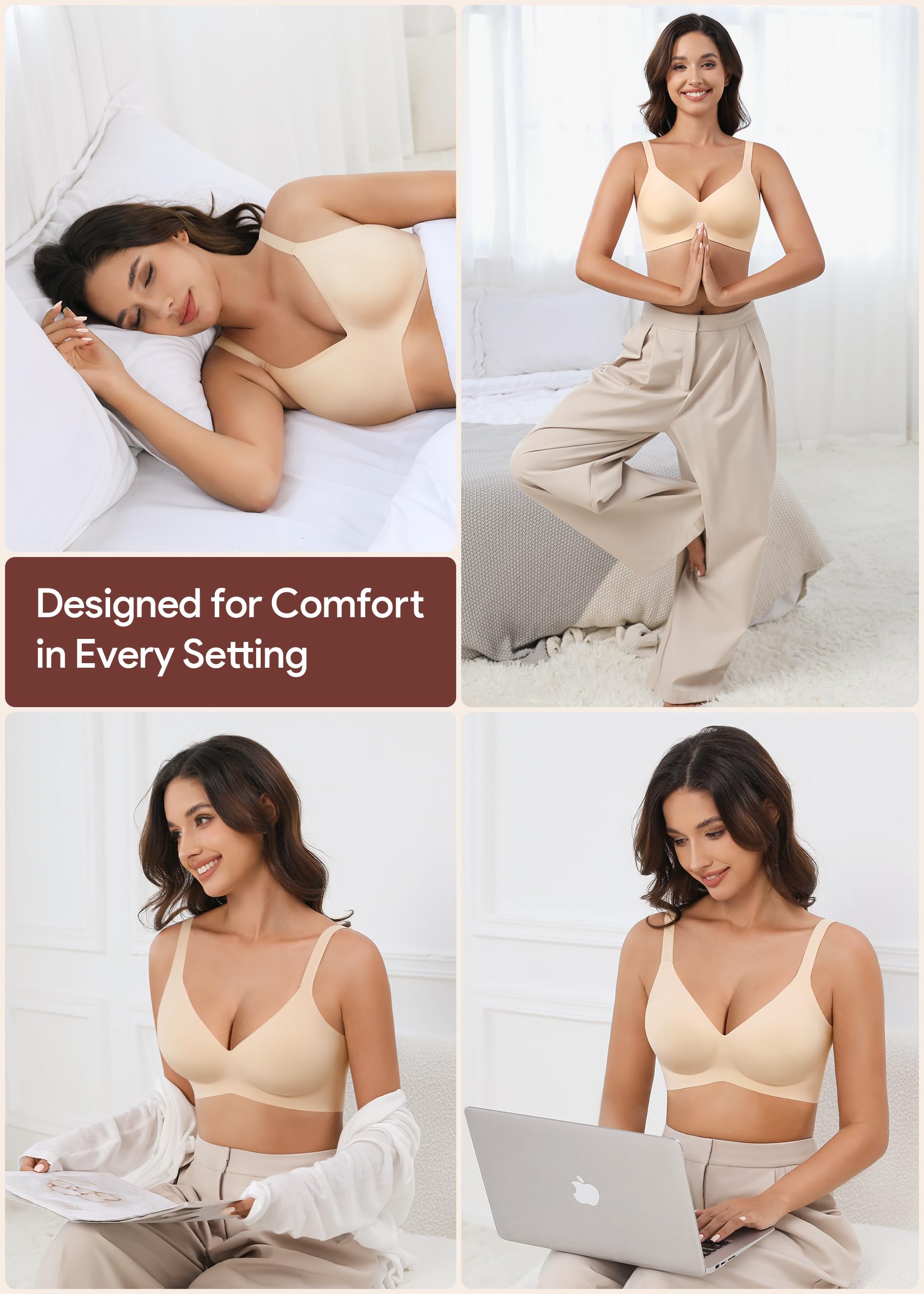 Bralette sin Costuras con Realce para Mujer
