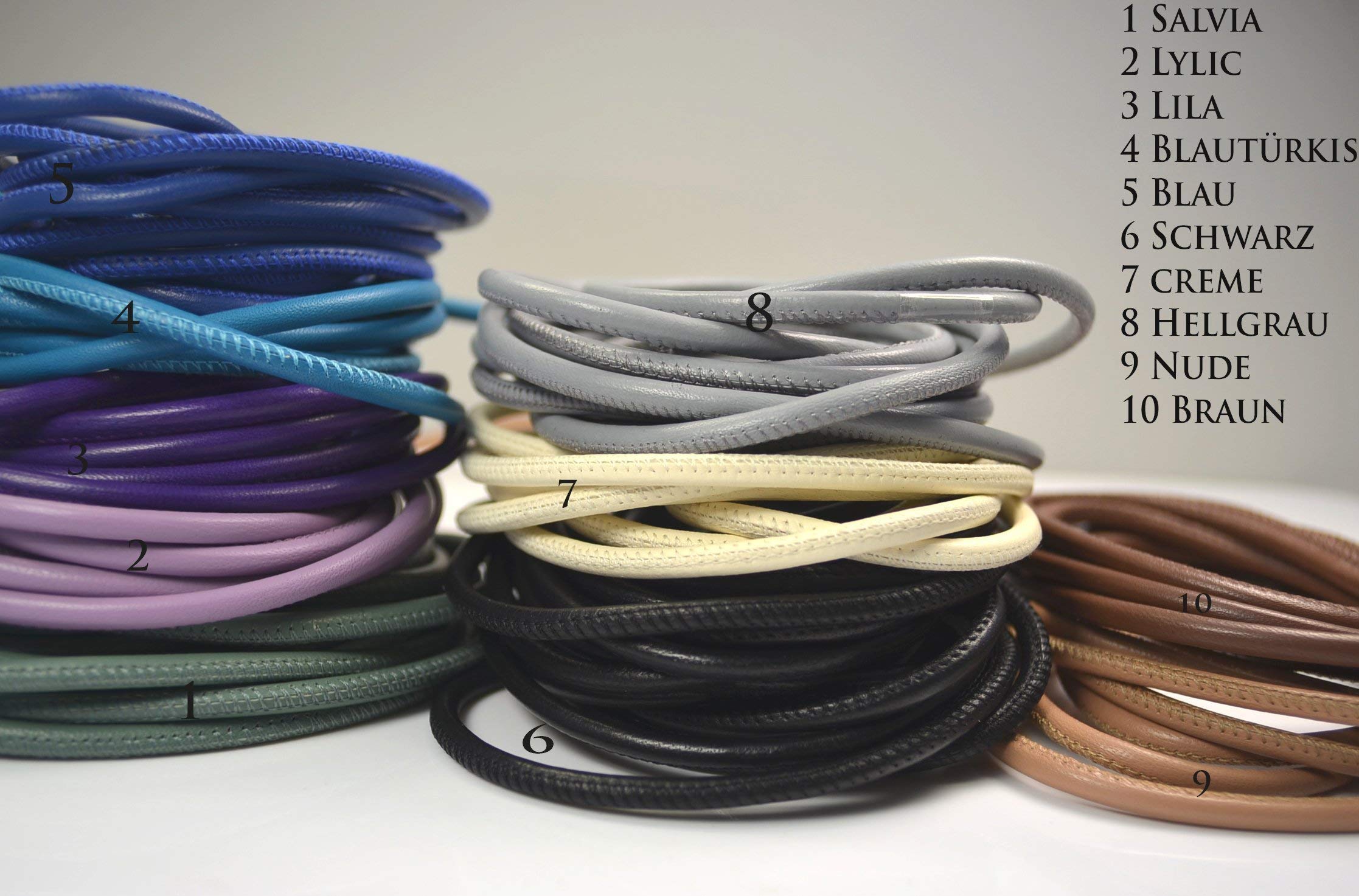 Wickelarmband Nappaleder mit Namensanhänger personalisiertes Familienarband