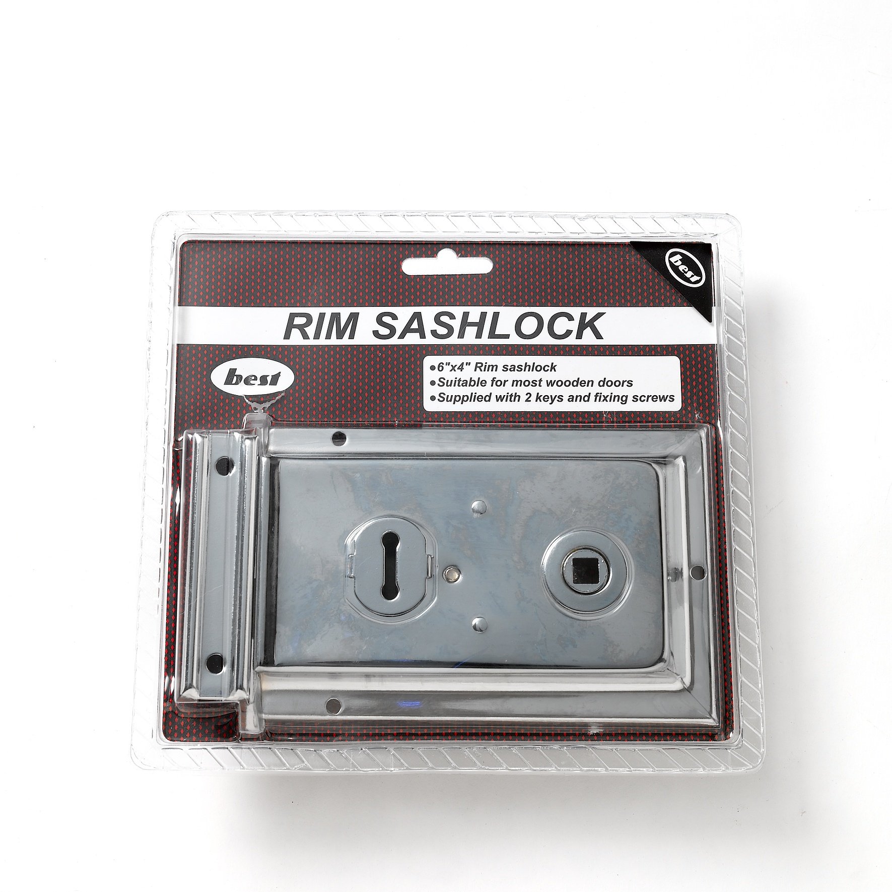 Merriway BH00522 Rimlock Sashlock 6" x 4" Chromed -1 Pcs