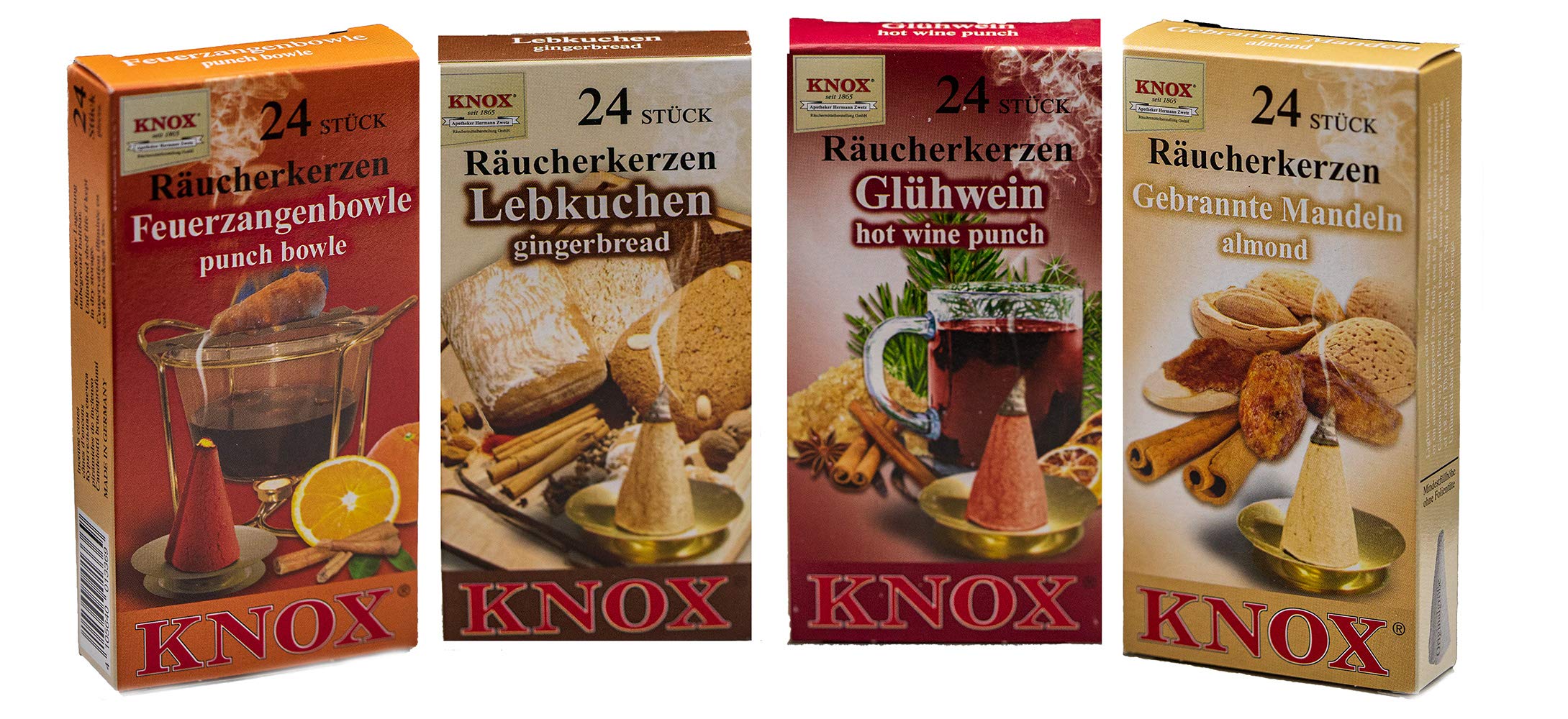 KNOX Coni di incenso, prodotti in Germania, confezione da 4 (pan di zenzero