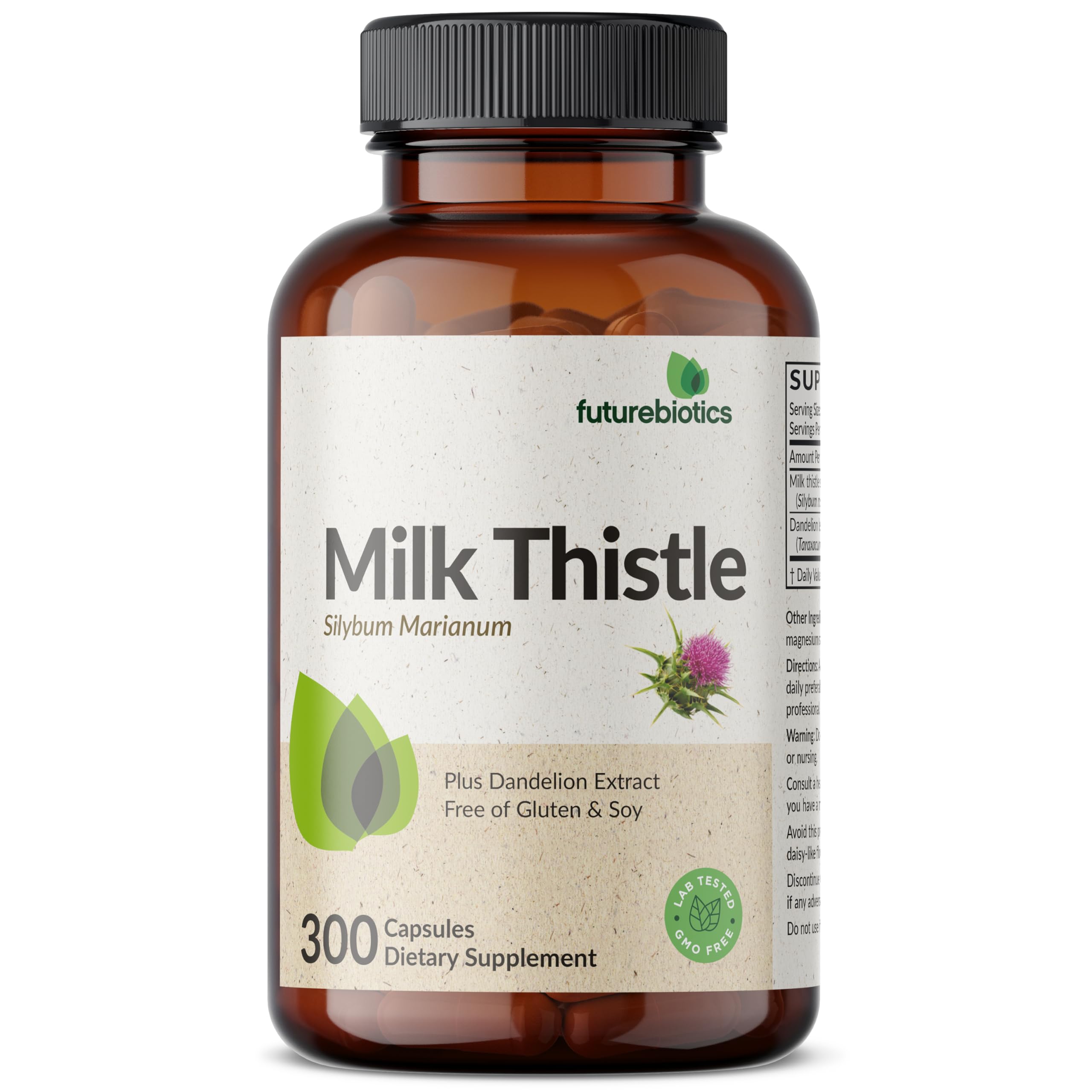 Futurebiotics Milk Thistle + Dandelion Extract Liver Support, 300 Capsules — Amazon image 3