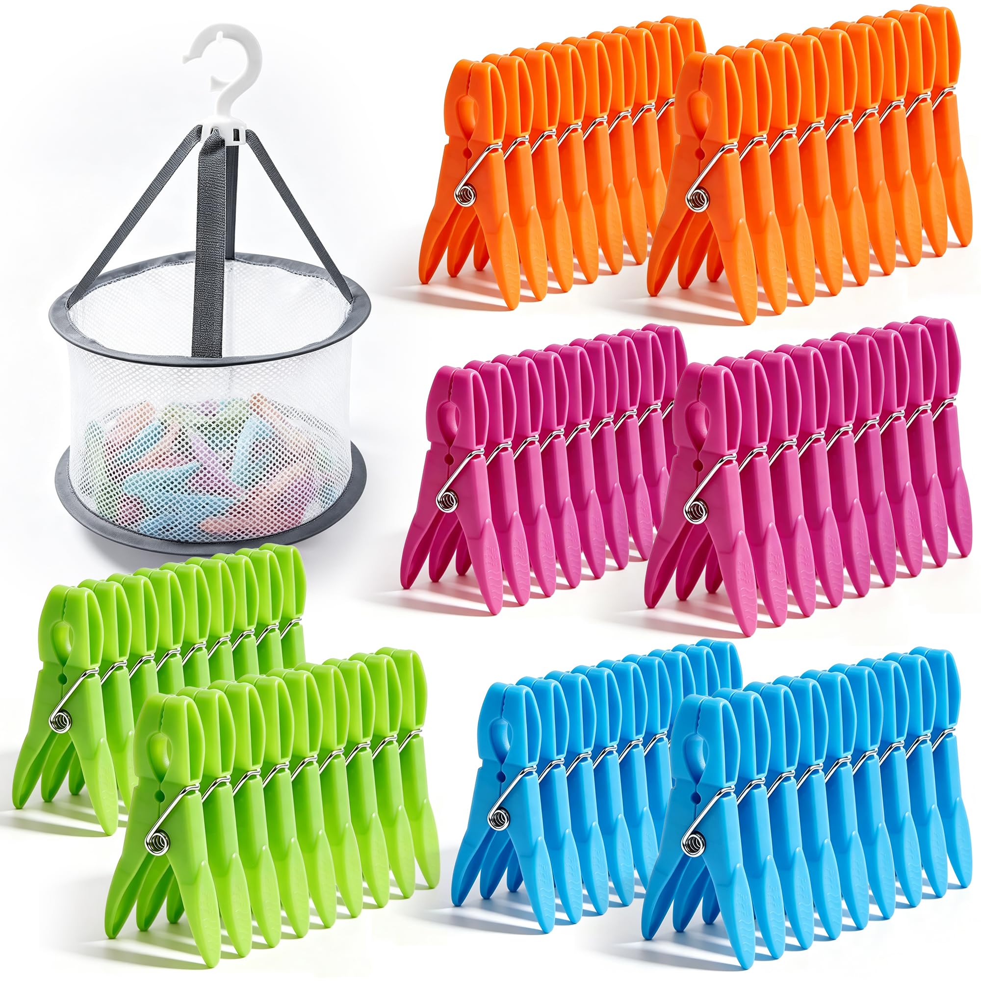 72 Pack Clothes Pegs, Clothes Pegs for Washing Line with Bag