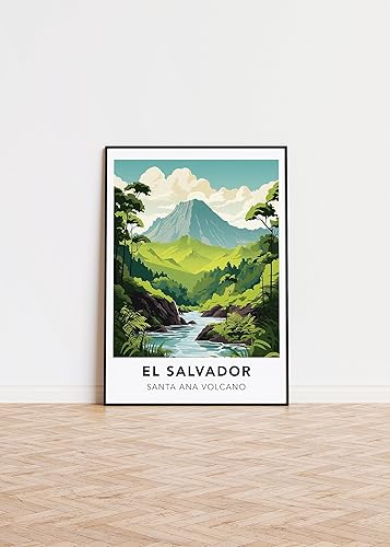 Póster de El Salvador Volcán Santa Ana imprimir El Salvador Viajes Impreso Arte de Pared, Póster de Viaje de El Salvador