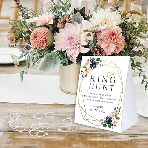 Miniatura 6 de Juego de anillos de despedida de soltera, juego de despedida de soltera de caza de anillos 30 anillos falsos, decoraciones de despedida de soltera,