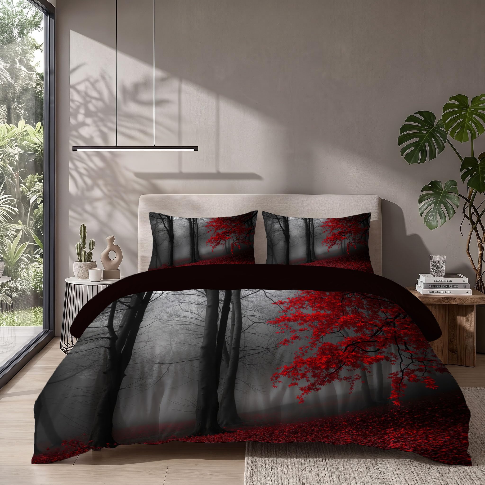 Parure couette gothique 240x260 haut de gamme en microfibre gris foncé