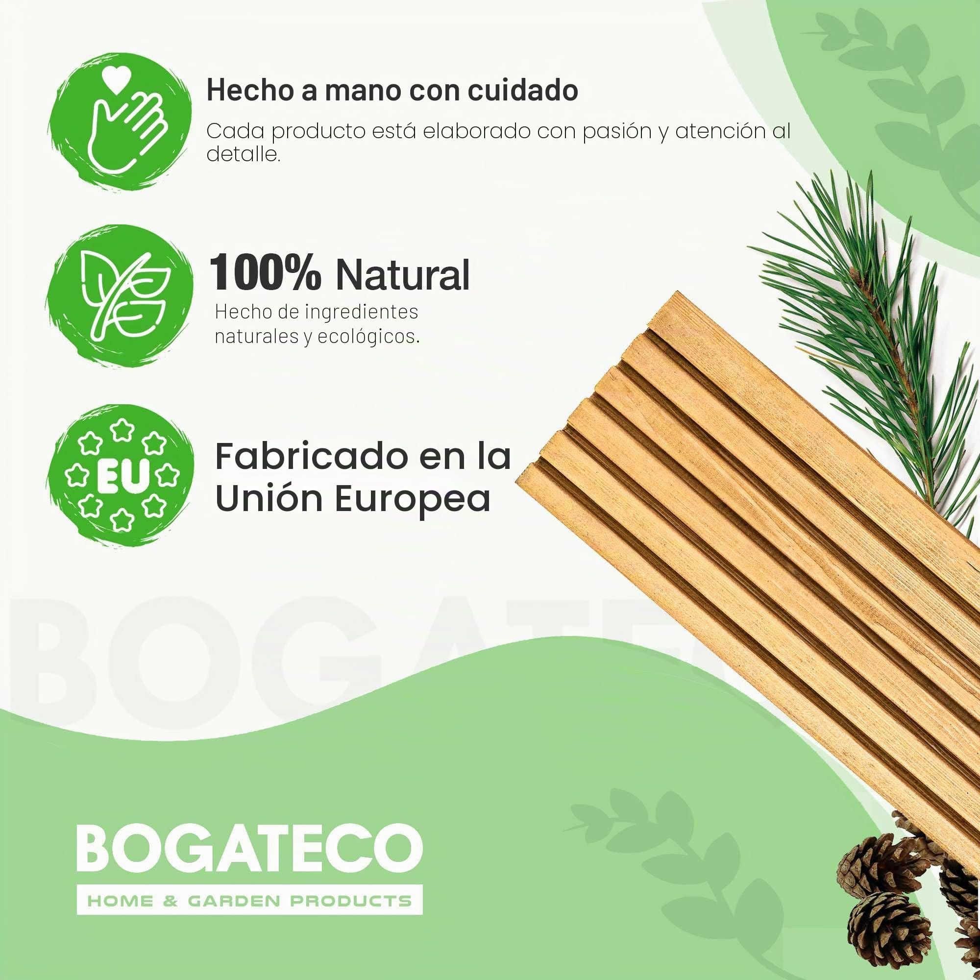 BOGATECO Caja de madera natural | 60 cm x 35 cm x 14,5 cm | Clásico-Natural | Caja de almacenamiento | Blanco