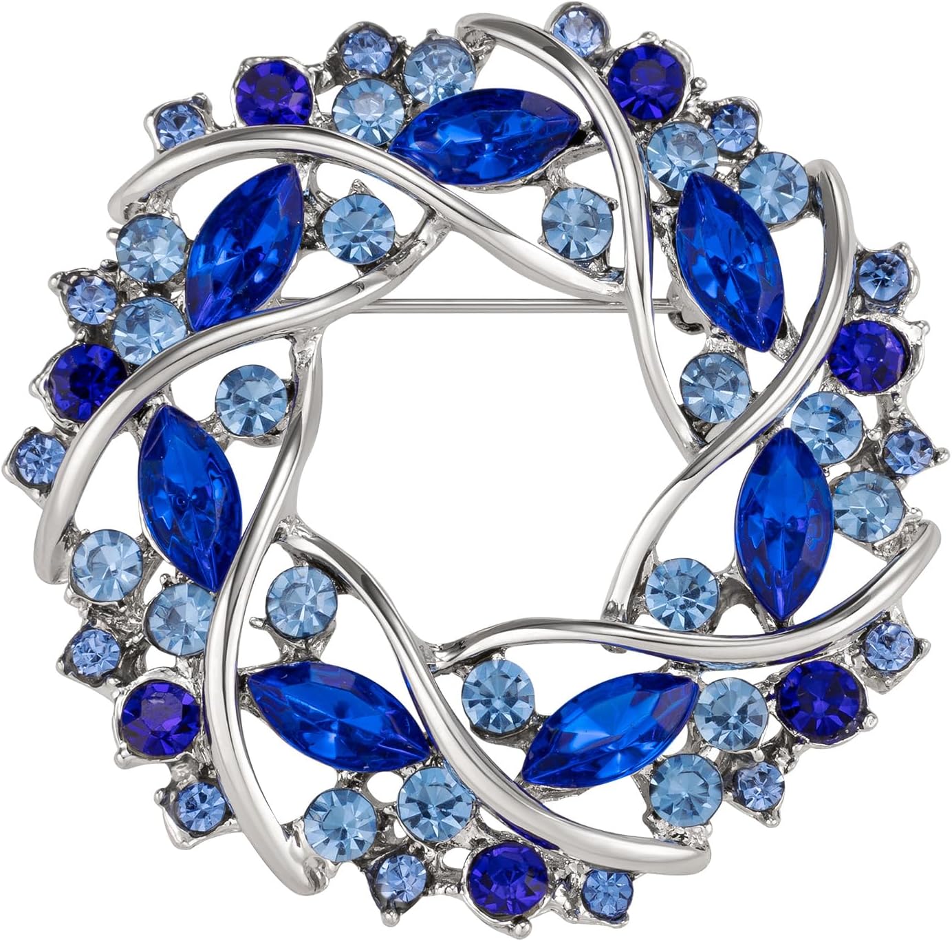 Womens Wreath Spiral Brooch Pin Crystal Brooch for Women