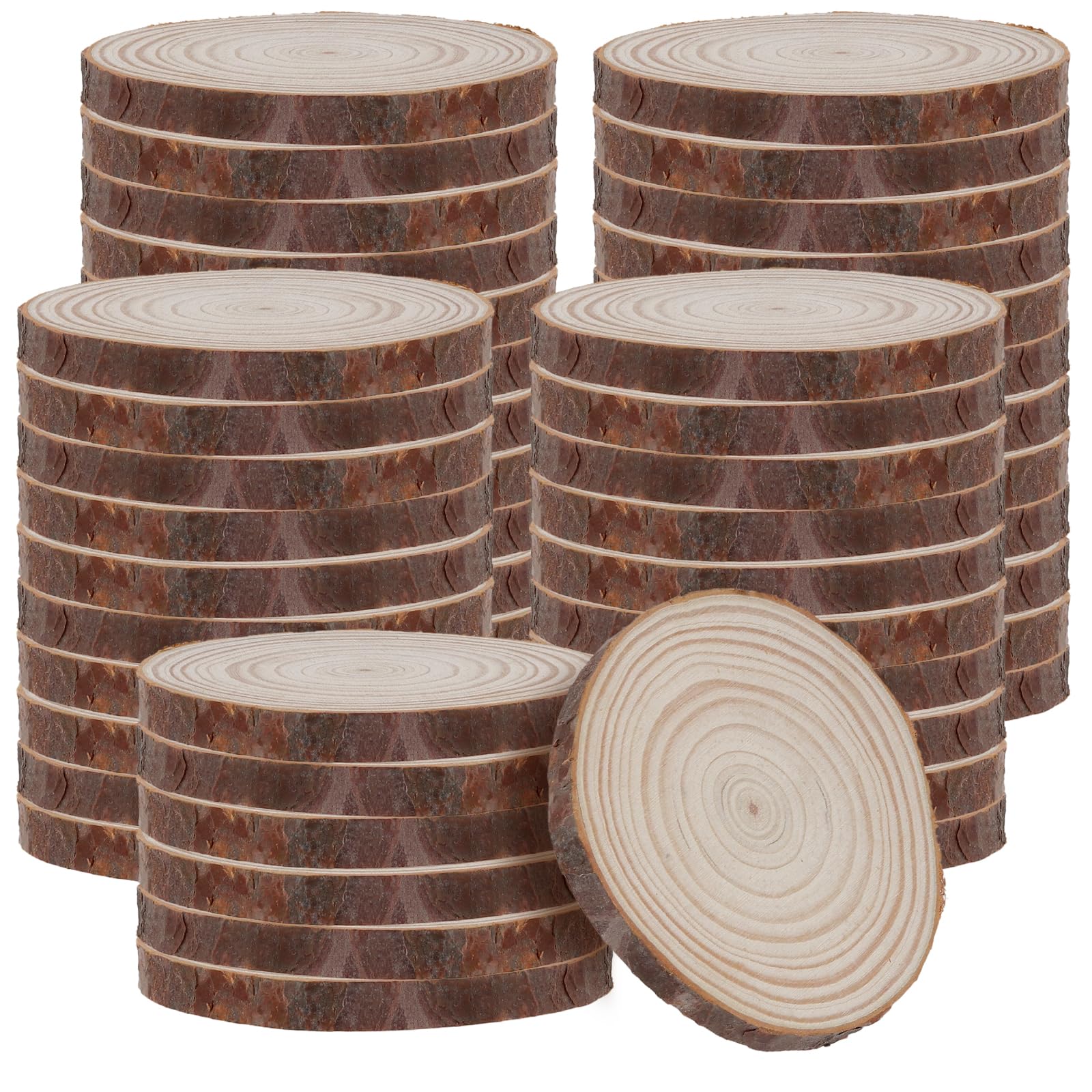 Tranches de bois naturel pour décoration de mariage champêtre et Noël