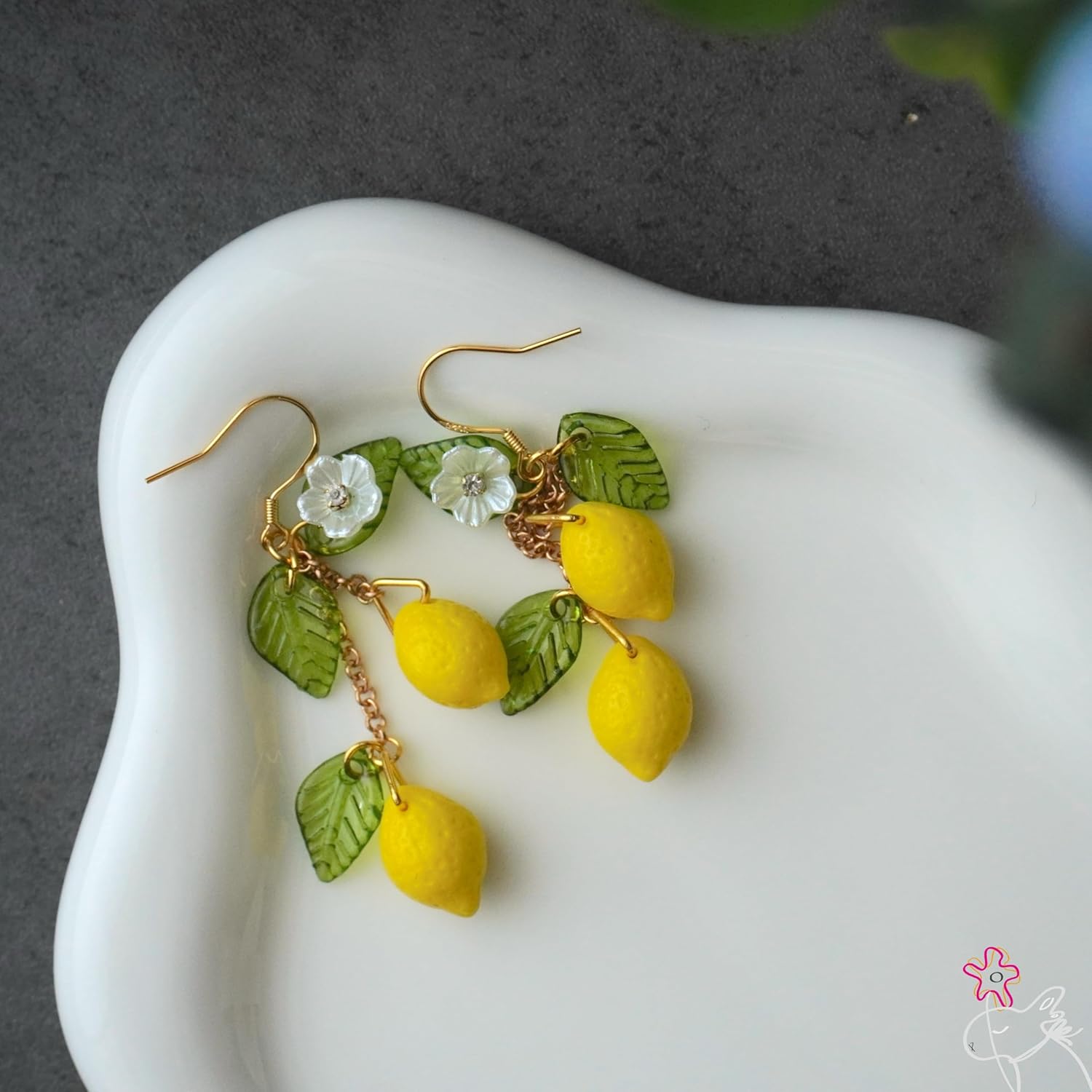 Handmade Lemon Glass Dangle Earrings - Cute Lifelike Fruit Design, Lightweight Hypoallergenic, Perfect for Early Fall Layering & Casual Dates, Sweet Gift for Women - Image 7