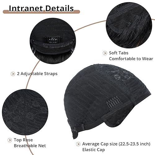 Miniatura 5 de QUEEN VIRGIN REMY Peluca de cabello humano con flequillo, pelucas cortas para mujeres negras, diferentes estilos, para uso diario, color negro