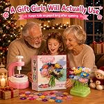 Kraxify DIY Tissu Bouquet de fleurs Kit pour les filles 4-8 ans, Jouet d'artisanat sans mess avec des pièces de fleurs réutilisables, Créer & Affichez vos propres Bouquets, cadeau d'anniversaire créatif pour les enfants