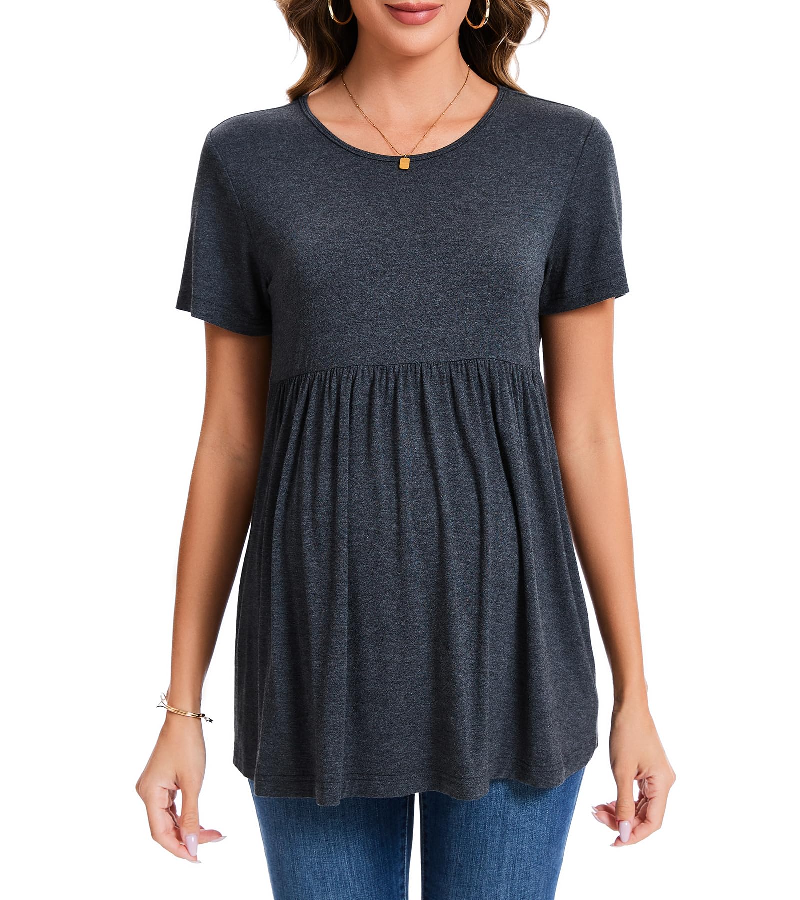 Tops de Maternidad para Embarazo de Verano de Manga Corta Ropa Cómoda para Mujeres Embarazadas