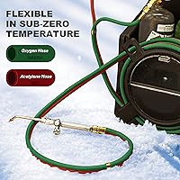 Vista 2 de Hromee Oxygen Acetylene Hose 1/4-Inch × 25 Feet with 9/16”-18 B fittings Welding Cutting Torch Twin Hose
