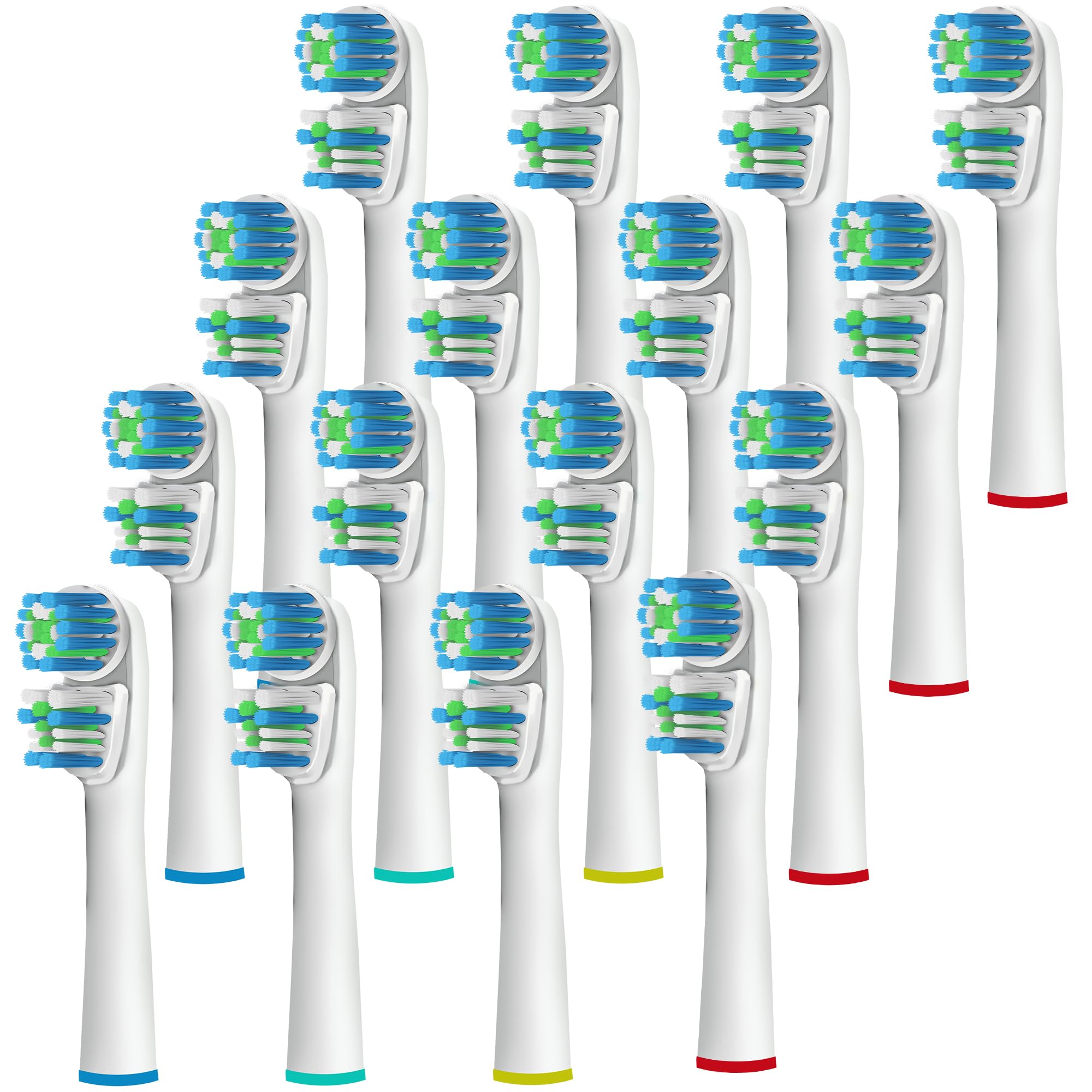 Replacement Brush Heads Compatible with OralB Braun- Best Double Clean Pack of 16 Electric Toothbrush Replacement Heads- for