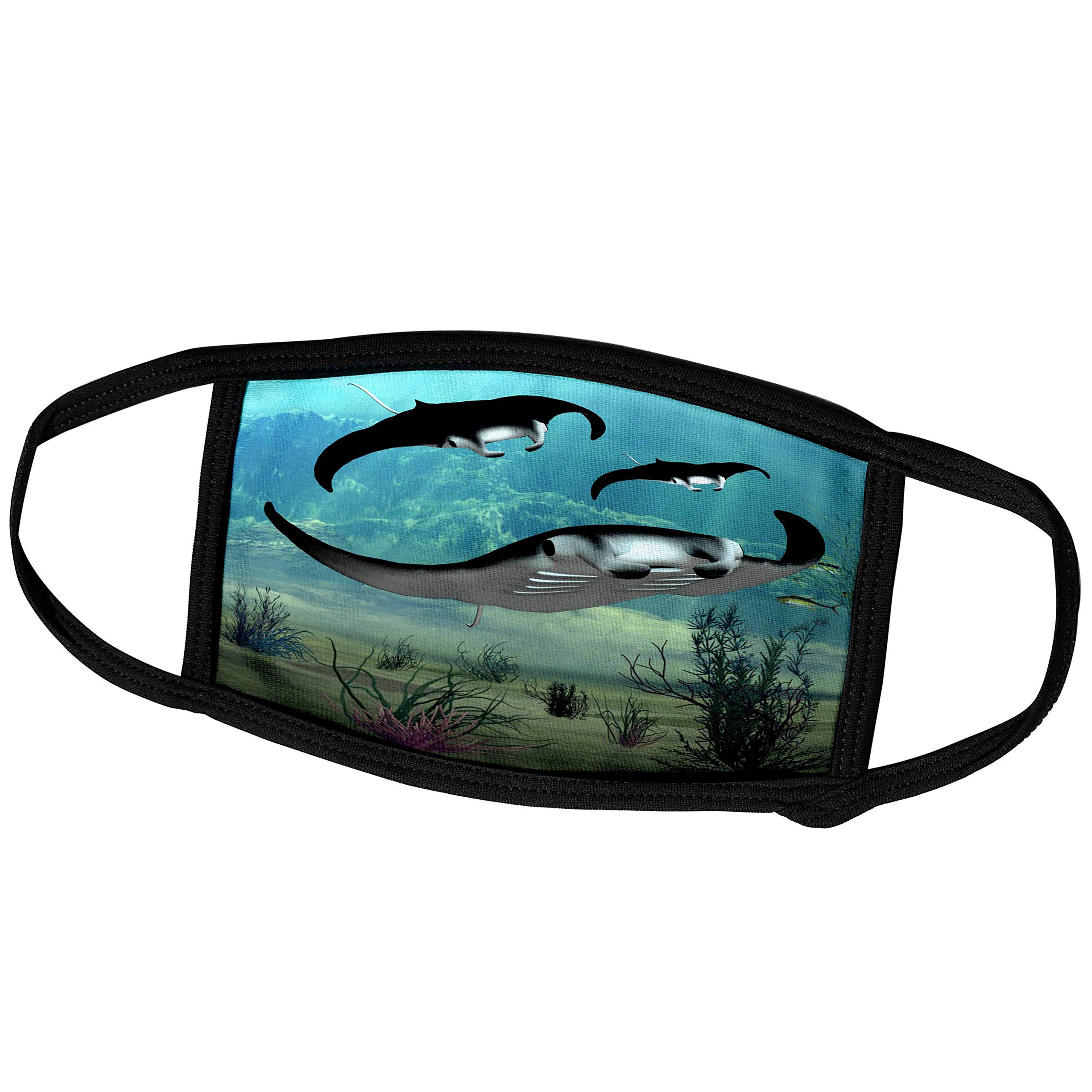 3dRose Manta Rays Swimming - Face Mask, 6.7 by 4.3-inch (fm_62931_2)
