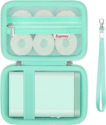 Supmay Estuche de transporte para máquina etiquetadora MARKLIFE P11, mini portátil Bluetooth Thermal Labeler estuche de viaje con bolsillo de malla