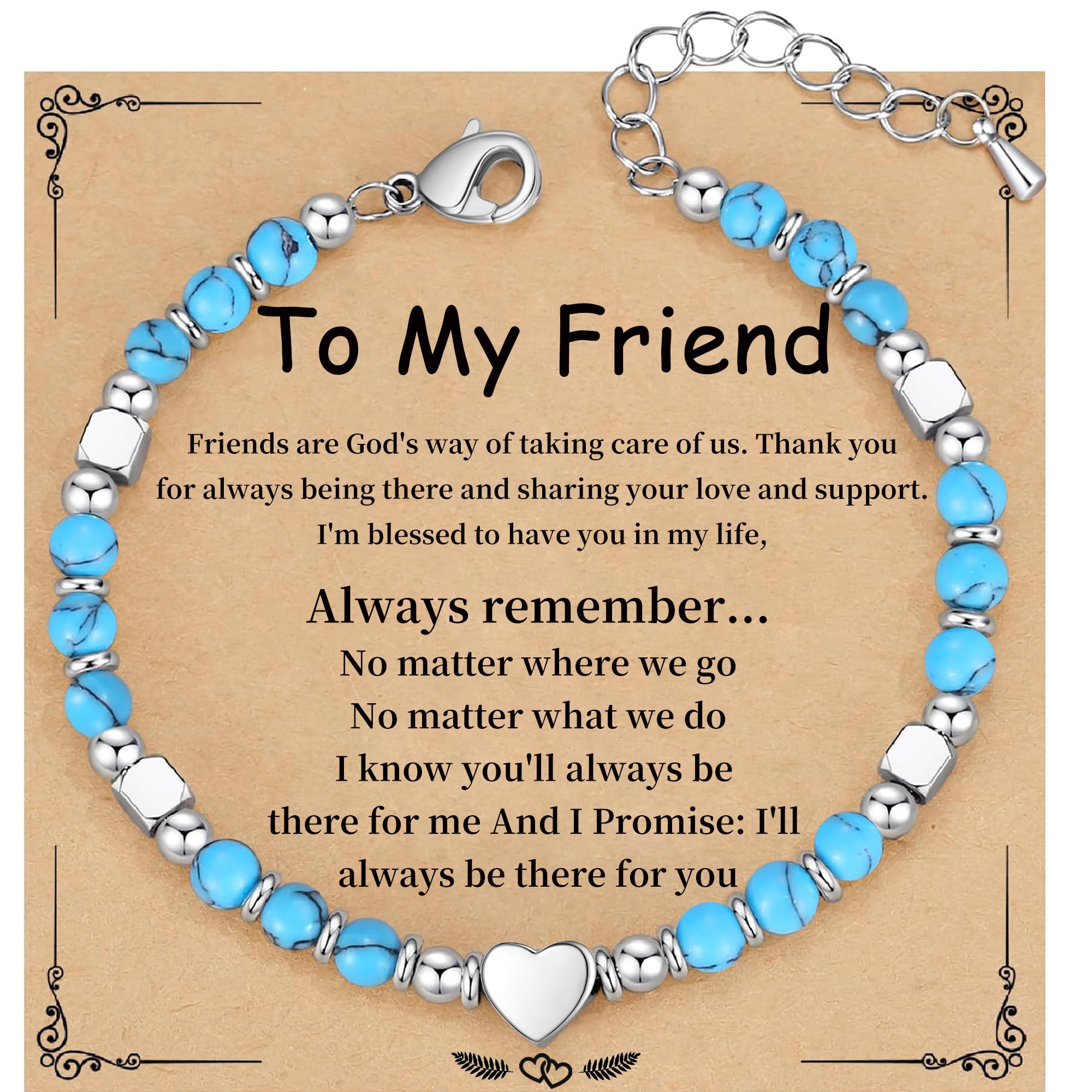 Best Friend Bracelet Gifts for Women Sister Bestie, Christmas Gift for Teens Mom Daughter Granddaughter Birthday Gift for Her Stocking Stuffers