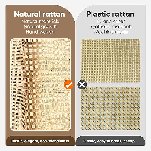 Miniatura 7 de XIAO WEI Aparador con puertas tejidas de ratán natural hechas a mano, gabinete de ratán, decoración de mesa de buffet, mesa de almacenamiento, para