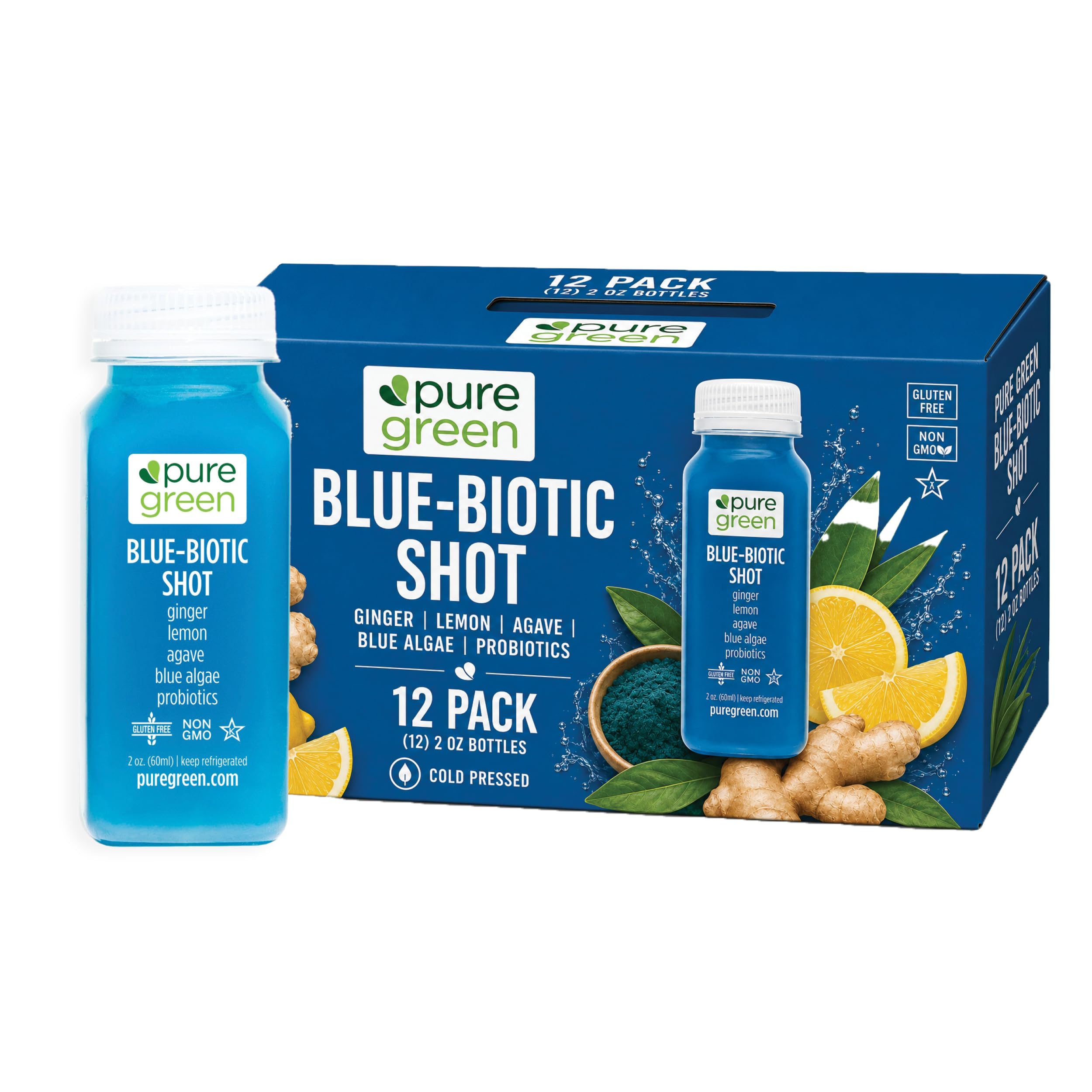 Amazon.com : Pure Green Cold Pressed Probiotic Shots – 12 Pack 2oz