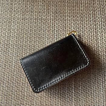新喜皮革ホースハイド　トラッカーウォレット3層　茶芯ブラック　タロンジッパー 新喜皮革ホースハイド トラッカーウォレット3層 茶芯ブラック