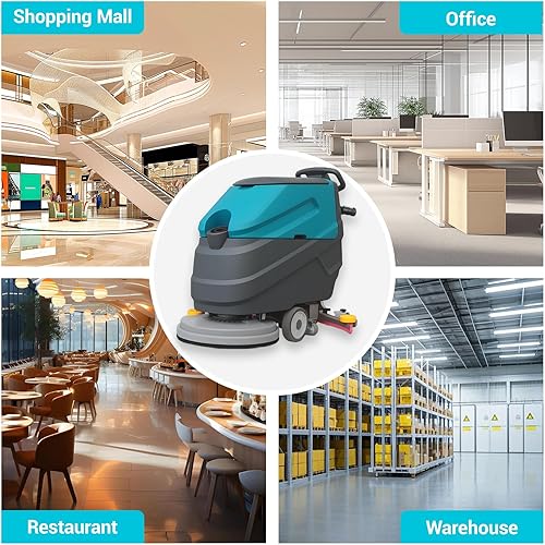 Miniatura 8 de Máquina depuradora de pisos, 22 pulgadas de ancho de limpieza, 31.5 pulgadas de ancho de succión, tanque de aguas residuales de 18.5 galones, tanque