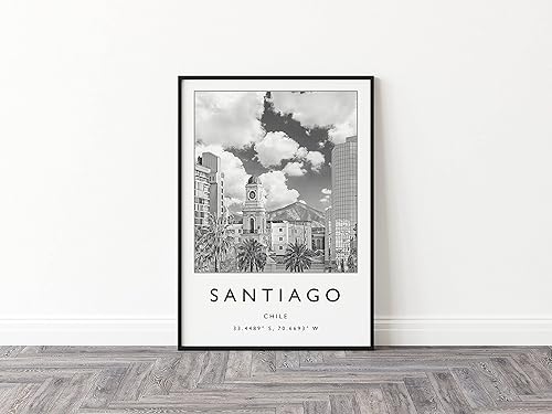 Miniatura 3 de Santiago Chile Travel Print Santiago Travel Poster Chile Travel Print South America Travel Poster Travel Gift Black and White