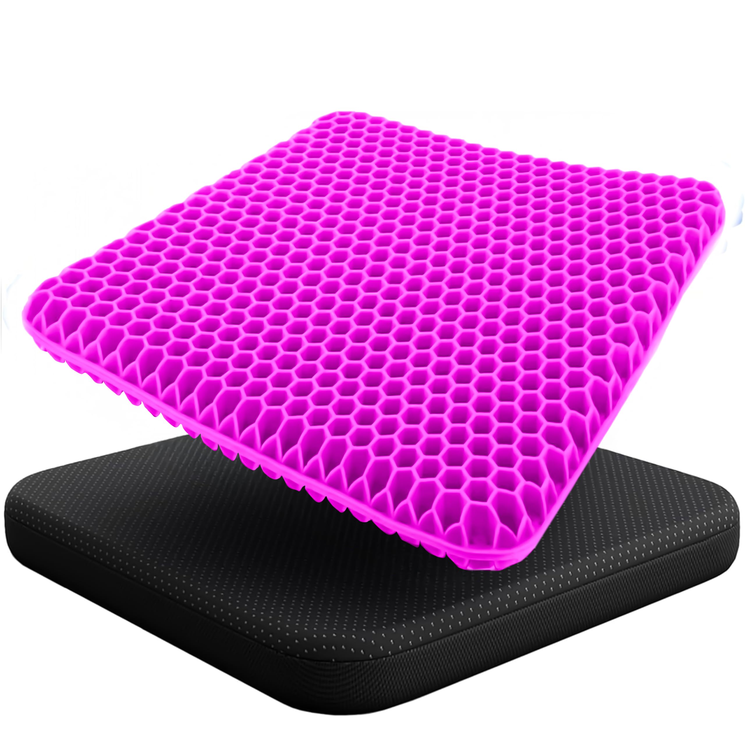 EcoNour Gel Seat Cushion for Pain Relief - Rose Red, Honey Comb Cushion (Pink)