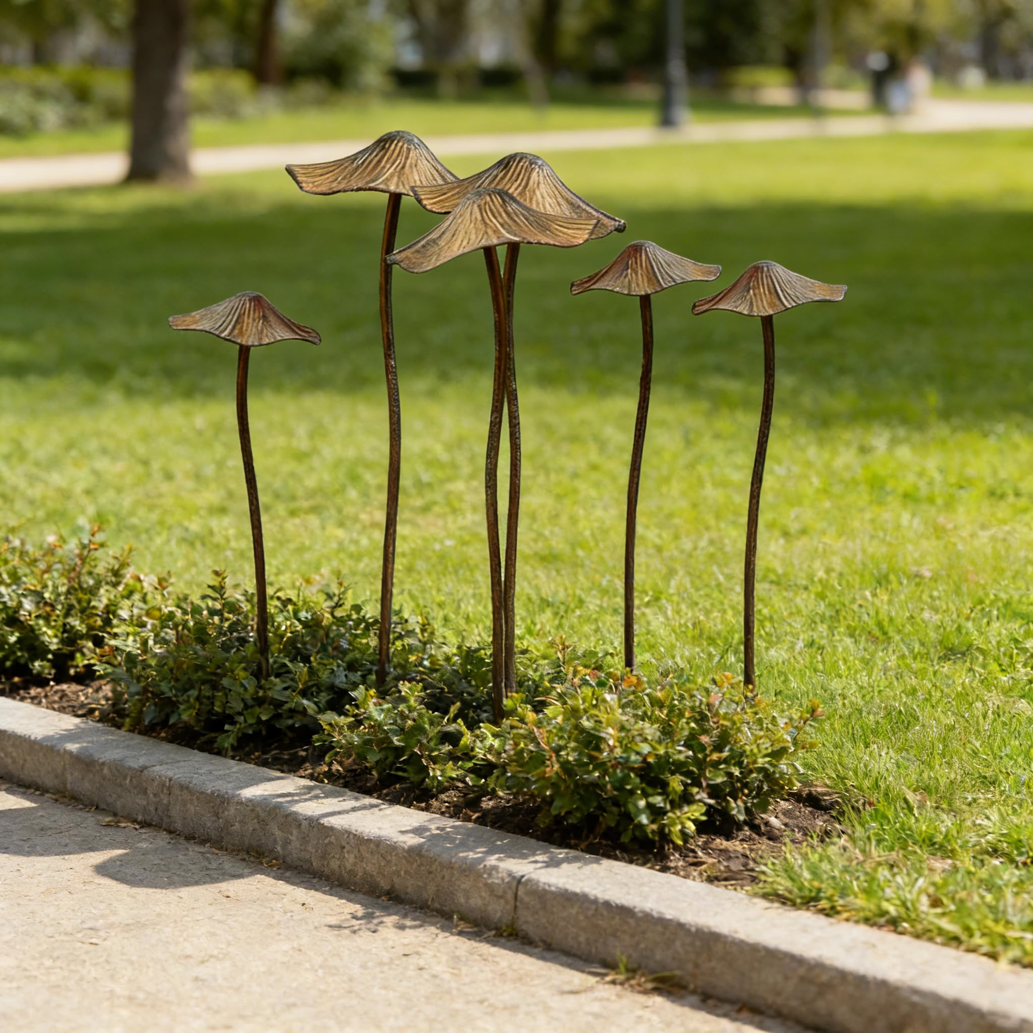 Pilze Deko Gartendeko für Draußen Wetterfest Herbst Deko Outdoor Gartenstecker Rost Pilz, Gartendekoration Plugin Metall Wetterfest,Rasendekoration, Erdspieß für Blumenbeet (6 Stück)