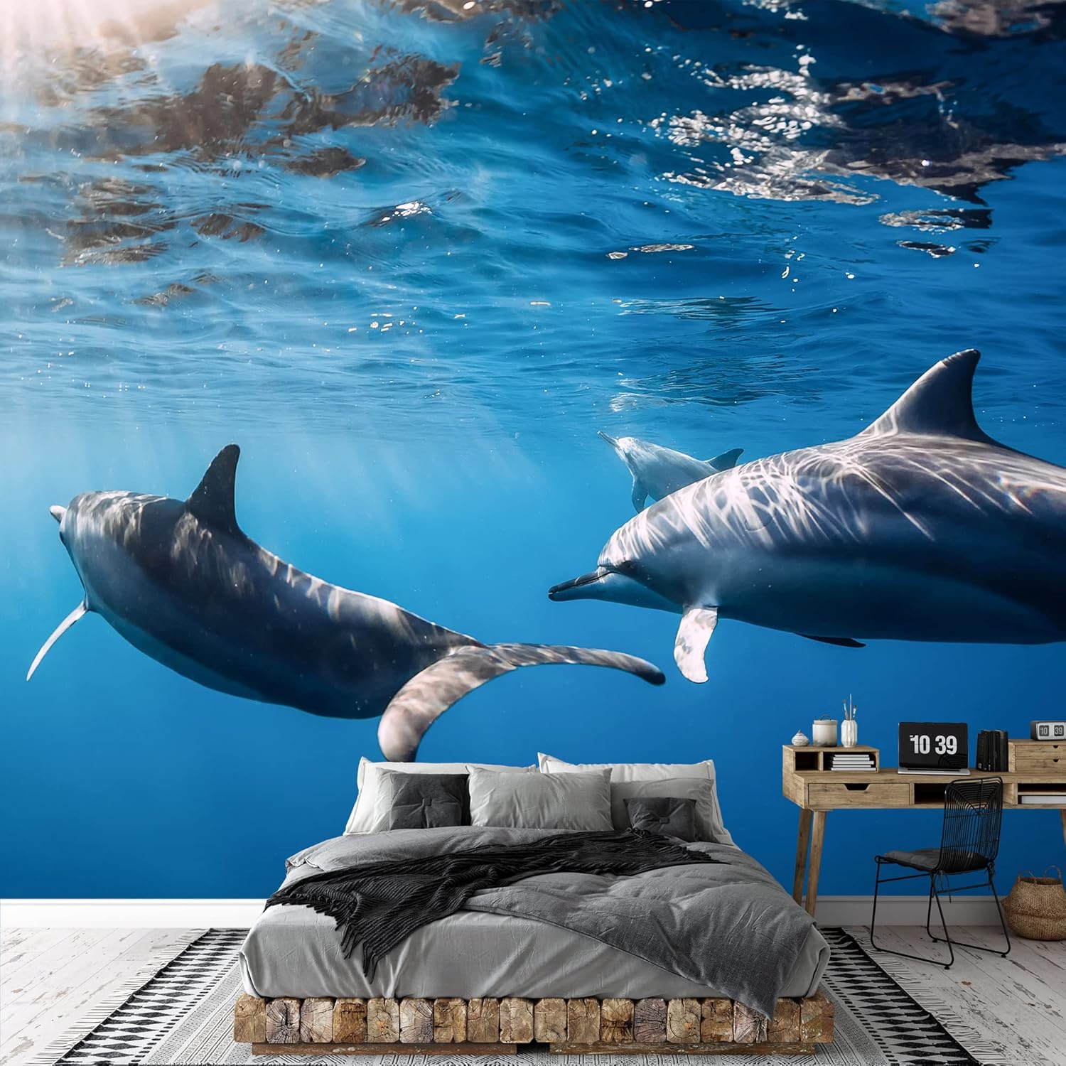 SIGNWIN Removable Wall Sticker/Wall Mural Vibrant Multicolor Rainbow Coral Reef Animals Nature Realism Beach Nautical Colorful Wilderness Zen for Living Room, Bedroom, Office - 66x96 inches