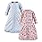 Hudson Baby Unisex Baby Cotton Long-Sleeve Wearable Sleeping Bag, Sack, Blanket, Pink Blue Pretty Floral, 12-18 Months