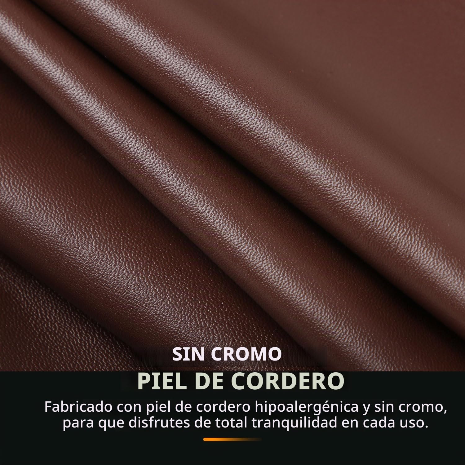 GSG SINCE 1998 Guantes Piel Hombre y Cuero – Piel de Oveja Sin Cromo, Compatibles con Pantalla Táctil, Guantes de Invierno para Conducir con Forro de Cachemira Marrón Oscuro M