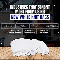 Vista 5 de Trapos de limpieza de camisetas blancas de primera calidad (caja de 10 libras), trapos de algodón blanco para limpieza, manchas, pintura, aceite