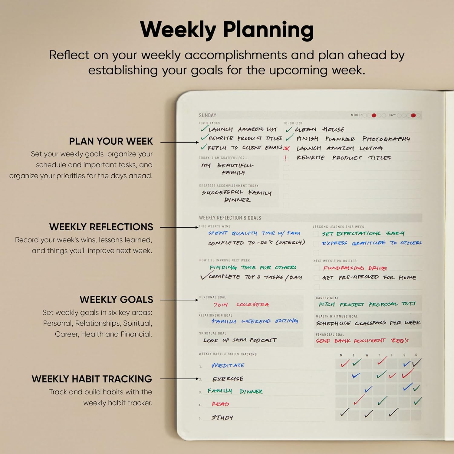 Undated, 2026 Planner, 8.5" x 11" - The #1 Productivity Planner to Achieve Your 2026 Goals - Planner 2026-2027 by PRODUCTIVITY STORE (A4, GREY) image 4