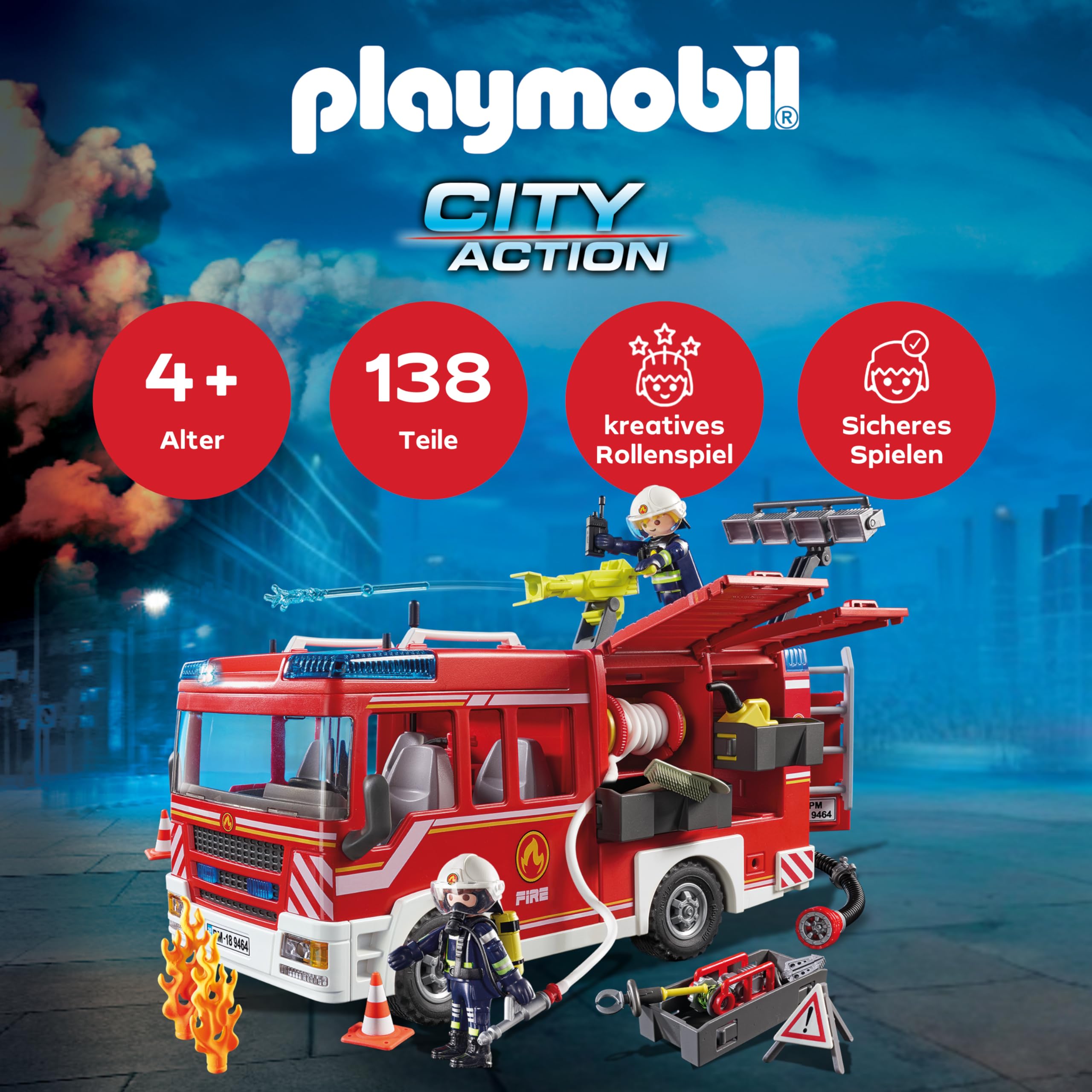 PLAYMOBIL City Action 9464 Feuerwehr-Rüstfahrzeug mit Licht und Sound