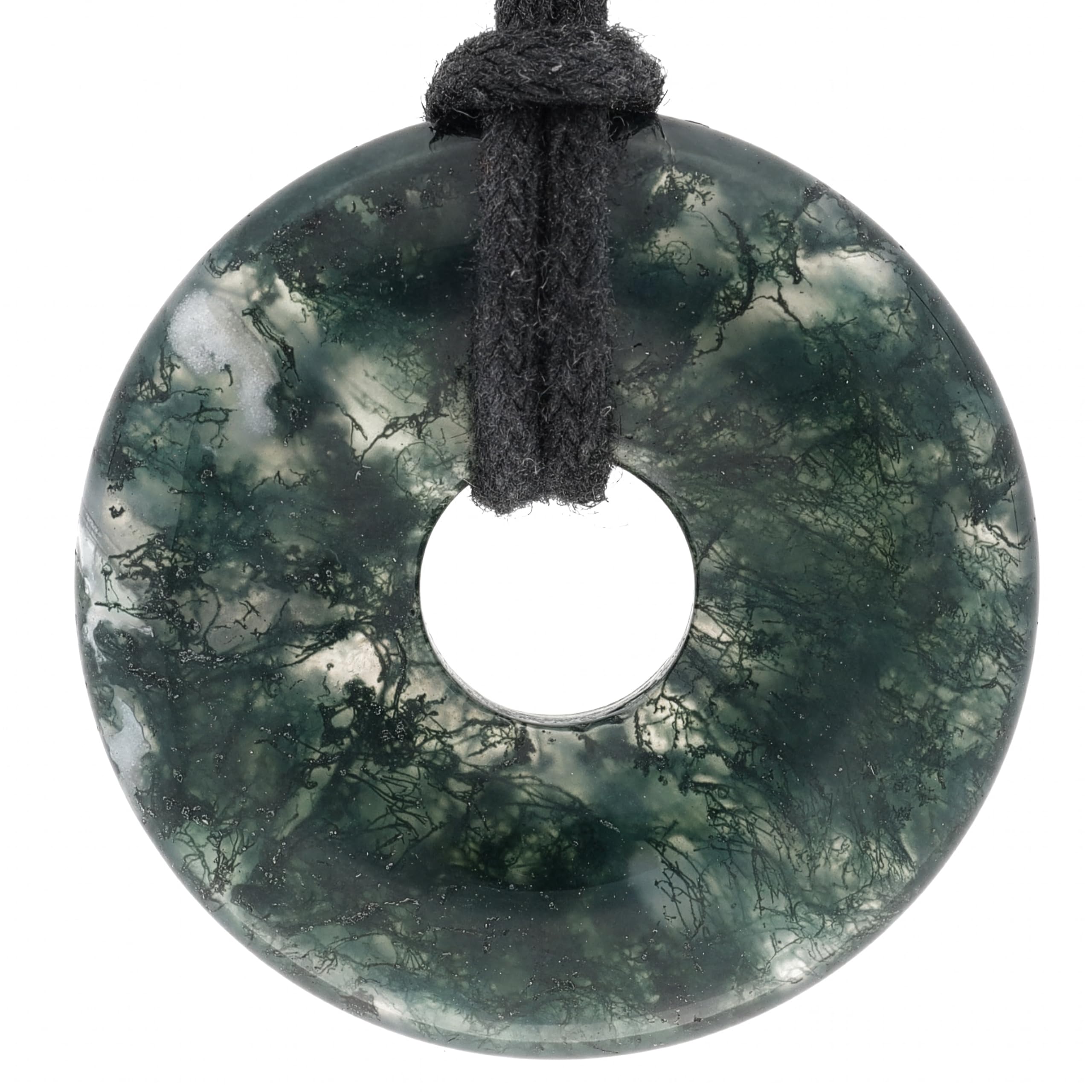 Edelstein Donut Ø 30 mm Baumwollband Edelsteinkarte Naturstein Anhänger