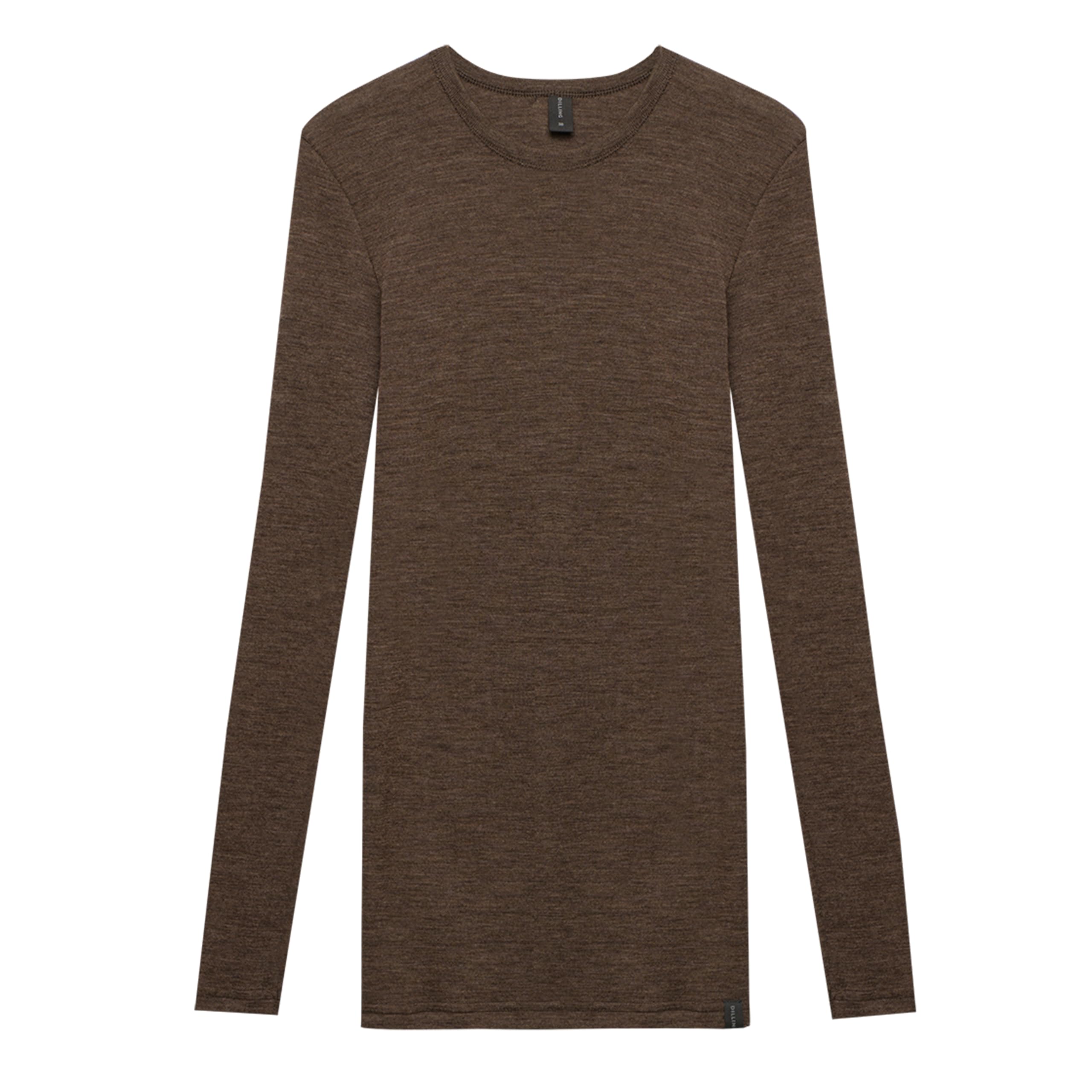 DILLING Women's Merino Wool Long Sleeve top - Chestnut Brown 14